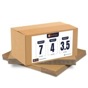 3 Ply Corrugated Boxes for Packaging | 7"x4"x3.5" (Pack of 80) | Brown Cardboard Packing Boxes for Shipping, Moving & Storage | Carton Boxes for Courier & Goods Transportatio